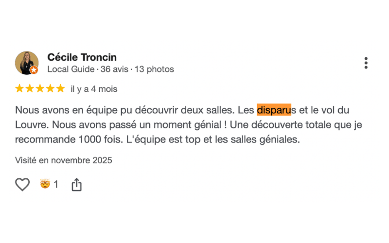 Avis Les Disparus Escape Game 6